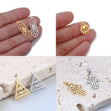 2Pcs Stainless Steel Evil Eyes Charms Sun Moon Star Pendant