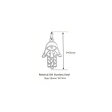 2Pcs Stainless Steel Evil Eyes Charms Sun Moon Star Pendant