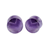 2Pcs Pink Opal Stone Ear Plug Heart Gauge Piercing Flesh Tunnel Earring
