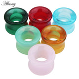 2Pcs Stone Ear Tunnel Plugs Mixed Styles Hollow Ear Flesh Gauges Piercing