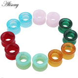 2Pcs Stone Ear Tunnel Plugs Mixed Styles Hollow Ear Flesh Gauges Piercing