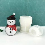 2Pcs Snowman Resin Jar Mould with Lids Silicone Mold
