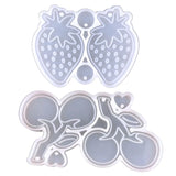 2Pcs Strawberry Cherry Pendant Earrings Epoxy Mold Silicone Resin Mold