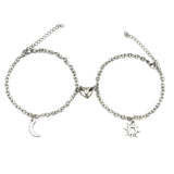 Sun Moon Charm Stainless Steel Bracelets Couples Jewelry