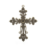 2Pcs Bronze Filigree Cross Charms Pendant for DIY Jewelry Making