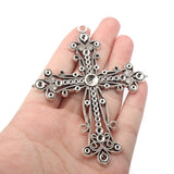 2Pcs Bronze Filigree Cross Charms Pendant for DIY Jewelry Making