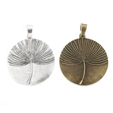 2Pcs Tibetan Round Dandelion Flower Charms Pendant For DIY Necklace