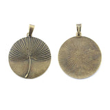 2Pcs Tibetan Round Dandelion Flower Charms Pendant For DIY Necklace