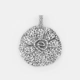 2Pcs Tibetan Silver Flower Charm Pendants For DIY Necklace Making 62x65mm