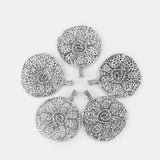 2Pcs Tibetan Silver Flower Charm Pendants For DIY Necklace Making 62x65mm
