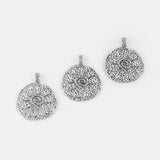 2Pcs Tibetan Silver Flower Charm Pendants For DIY Necklace Making 62x65mm