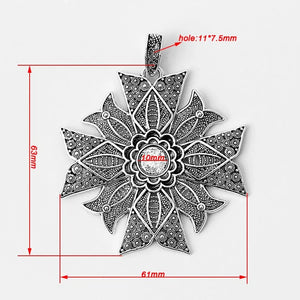 2Pcs Tibetan Silver Large Flower Charm Pendant With Round Blank Base Bezel