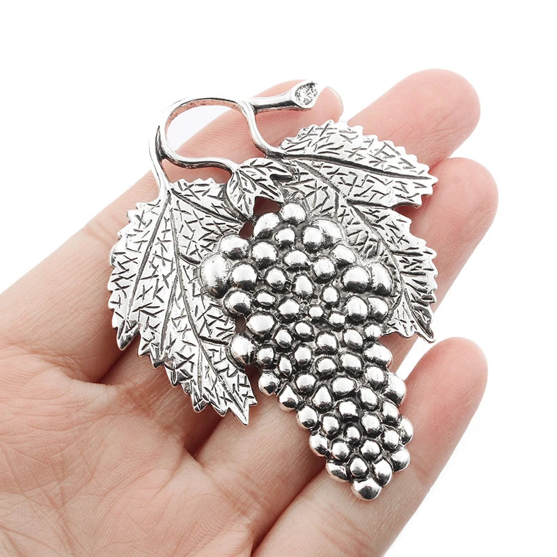 2Pcs Tibetan Silver Grape Charm Pendant for DIY Necklace Jewelry