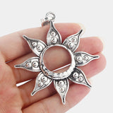 2Pcs Tibetan Silver Celestial Sun Charms Pendant for DIY Necklace Making