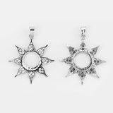 2Pcs Tibetan Silver Celestial Sun Charms Pendant for DIY Necklace Making