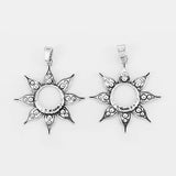 2Pcs Tibetan Silver Celestial Sun Charms Pendant for DIY Necklace Making