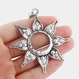 2Pcs Tibetan Silver Celestial Sun Charms Pendant for DIY Necklace Making