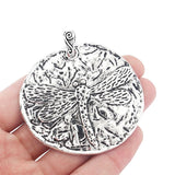 2Pcs Large Round Dragonfly Charms Pendant DIY Necklace Jewelry Making
