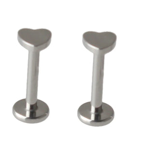 2Pcs Titanium Lip Stud Piercing Tongue Nail Earrings