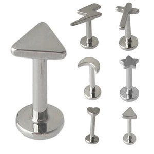2Pcs Titanium Lip Stud Piercing Tongue Nail Earrings