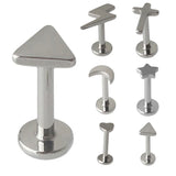 2Pcs Titanium Lip Stud Piercing Tongue Nail Earrings