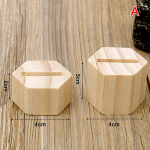 2Pcs Vintage Wooden Ring Display Stand Jewelry Organizer Storage