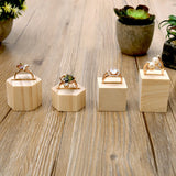 2Pcs Vintage Wooden Ring Display Stand Jewelry Organizer Storage