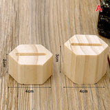 2Pcs Vintage Wooden Ring Display Stand Jewelry Organizer Storage