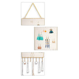 Wall Mounted Jewelry Organizer Diamond Grid Shape with Hooks