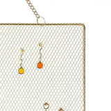 Wall Mounted Jewelry Organizer Diamond Grid Shape with Hooks