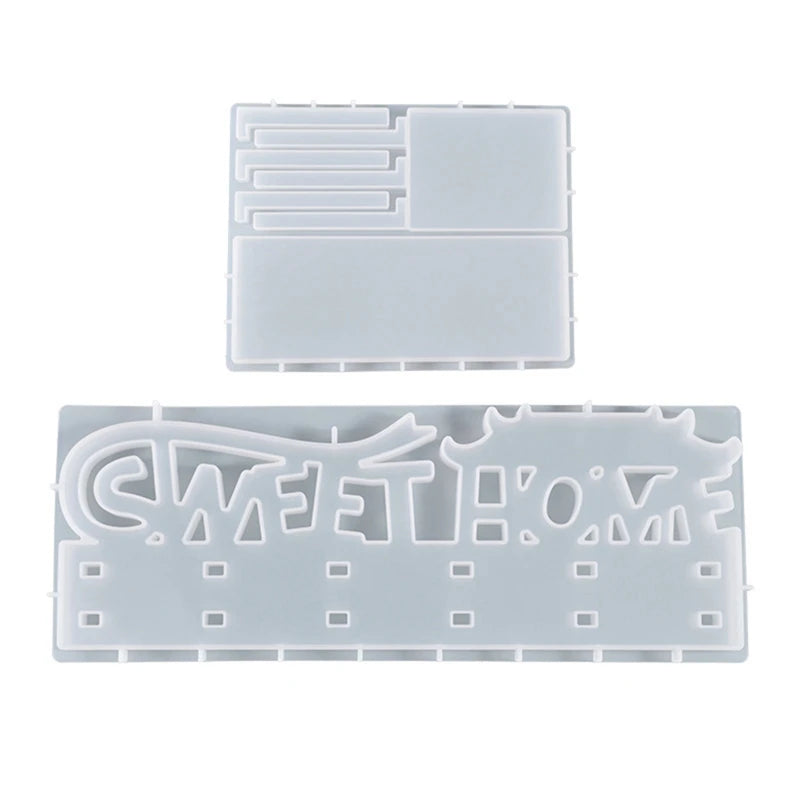 Wall Mounted Shelf Resin Mold Sweet Home Hook Plate Jewelry Display DIY