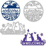 2Pcs Welcome Cat Metal Cutting Dies for Scrapbooking DIY Cards Making
