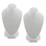 2Pcs Velvet Necklace Bust Display Organizer Jewelry Stand