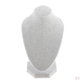 2Pcs Velvet Necklace Bust Display Organizer Jewelry Stand