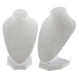 2Pcs Velvet Necklace Bust Display Organizer Jewelry Stand