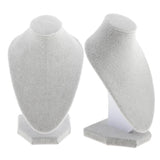 2Pcs Velvet Necklace Bust Display Organizer Jewelry Stand