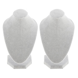 2Pcs Velvet Necklace Bust Display Organizer Jewelry Stand