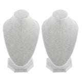 2Pcs Velvet Necklace Bust Display Organizer Jewelry Stand