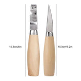 2Pcs Wood Carving Tool Kit Set For Woodworking Straight & Bent Knives