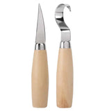 2Pcs Wood Carving Tool Kit Set For Woodworking Straight & Bent Knives