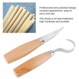 2Pcs Wood Carving Tool Kit Set For Woodworking Straight & Bent Knives