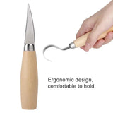 2Pcs Wood Carving Tool Kit Set For Woodworking Straight & Bent Knives