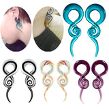 2Pcs Glass Ear Plug and Tunnels Spiral Taper Gauge Stretcher Body Jewelry
