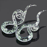 2Pcs Glass Ear Plug and Tunnels Spiral Taper Gauge Stretcher Body Jewelry