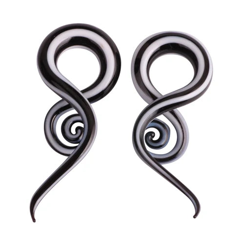 2Pcs Glass Ear Plug and Tunnels Spiral Taper Gauge Stretcher Body Jewelry