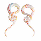 2Pcs Glass Ear Plug and Tunnels Spiral Taper Gauge Stretcher Body Jewelry