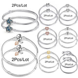 2Pcs/lot Silver Plated Charm Bracelets Jewelry Making Gift