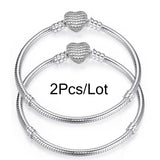 2Pcs/lot Silver Plated Charm Bracelets Jewelry Making Gift