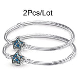 2Pcs/lot Silver Plated Charm Bracelets Jewelry Making Gift