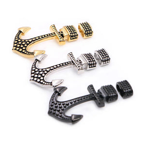 2Pcs/lot Retro Stainless Steel Anchor Clasps Hook for Leather Bracelet DIY